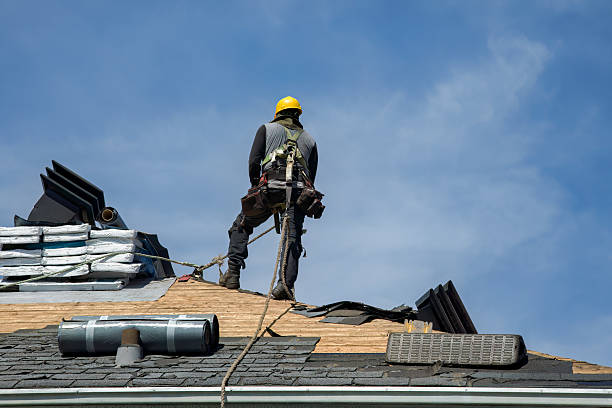 Professional Gutter Installation technician working in Honey Grove, TX